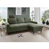 Eckschlafsofa Passione Dunkelgrün S: 234x147 cm - Dunkelgrün/Schwarz, MODERN, Textil (234/147cm) - Livetastic