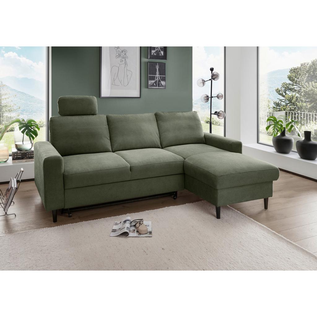 Eckschlafsofa Passione Dunkelgrün S: 234x147 cm