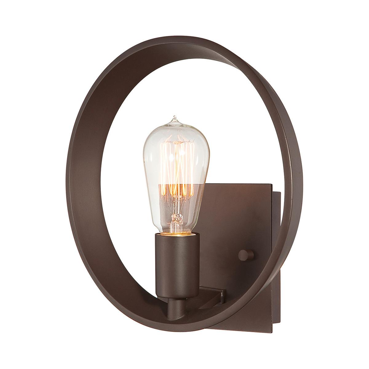 Wandleuchte Qz-Theater-Row1wt - Dunkelbraun/Bronzefarben, Natur, Metall (25.4/25.4/10.2cm) - Elstead Lighting