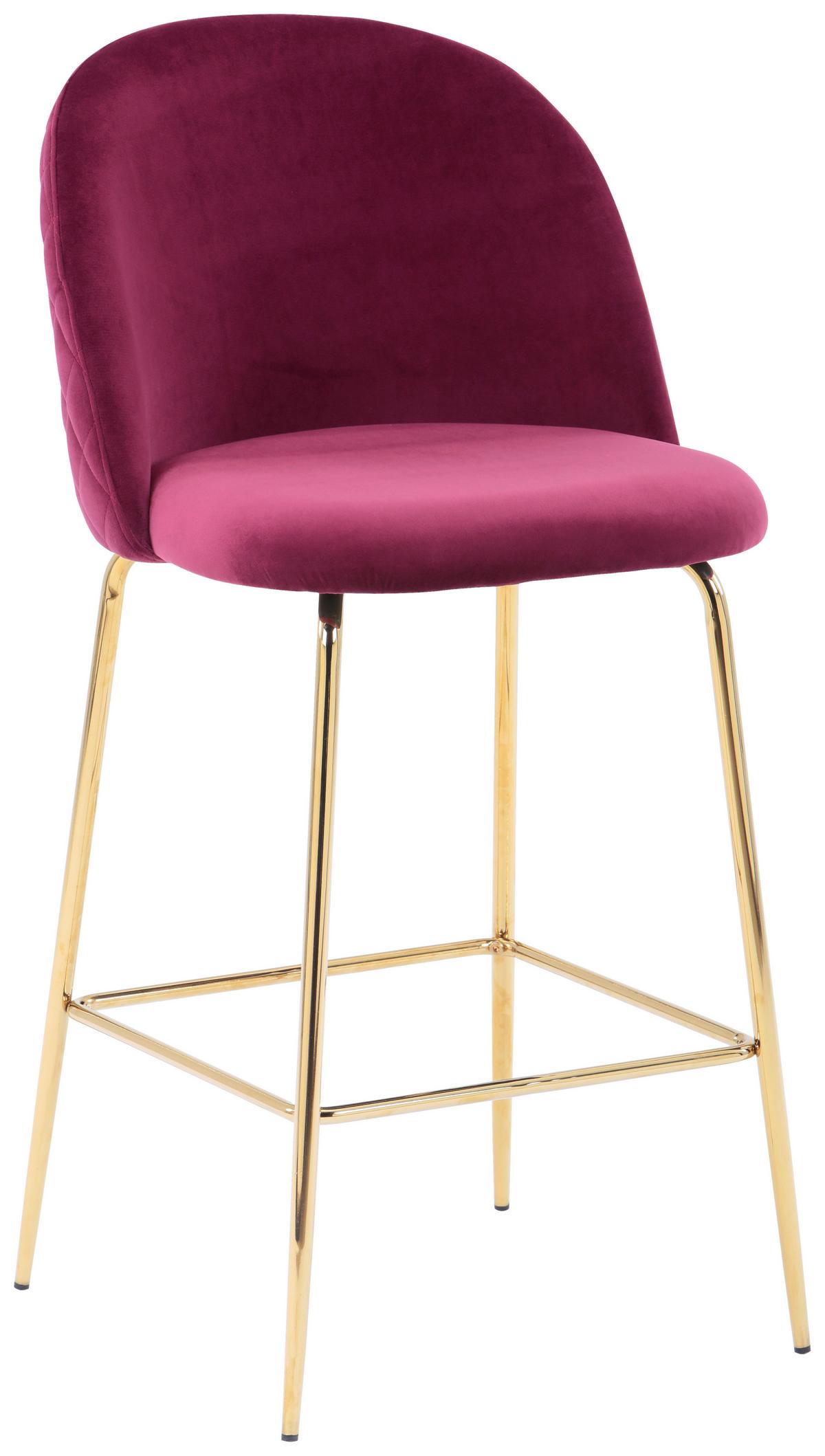 Bárszék Art Deco Bar *TOP ÁR* - aranyszínű/bordó, Modern, textil/fa (50/97/55cm) - Best Price
