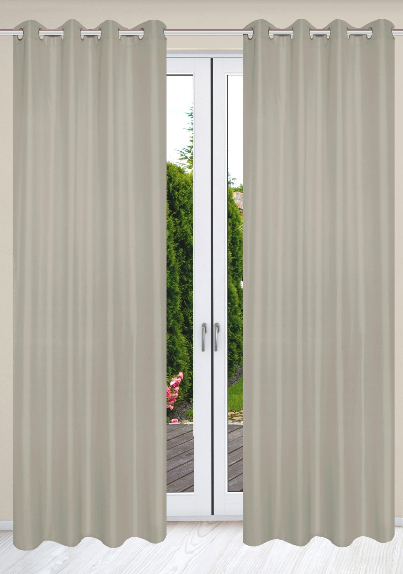 Ösenvorhang Atlantika Silberfarben B:140cm - Silberfarben, Basics, Textil (140/235cm)