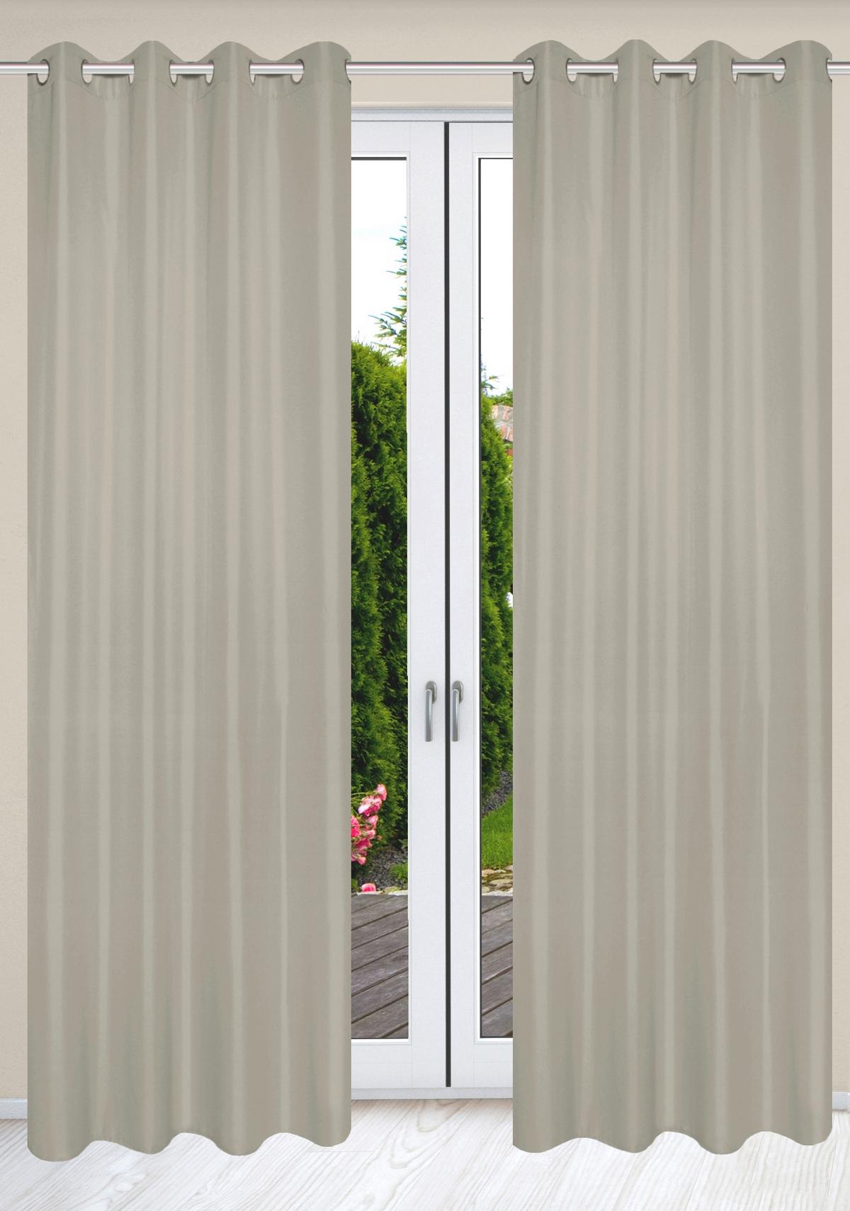 Ösenvorhang Atlantika Silberfarben B:140cm - Silberfarben, Basics, Textil (140/235cm)