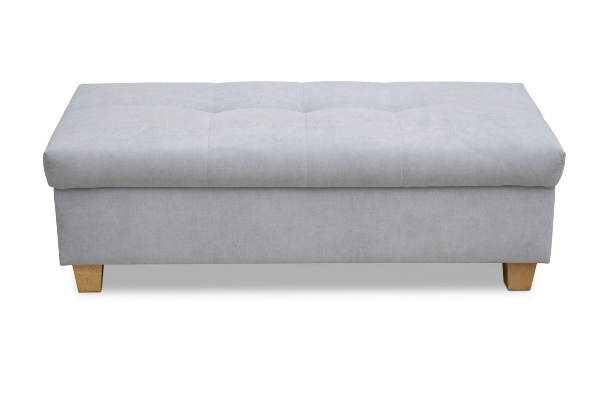 Polsterhocker Franzi Pastel- Blau H: 42 Cm Inkl. Stauraum - Pastellblau, KONVENTIONELL, Textil (131/42/61cm) - MID.YOU
