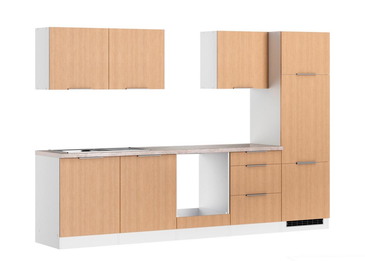 Küchenleerblock Glasgow Eichefarben/weiß B: 300 Cm - Eichefarben/Beige, LIFESTYLE, Holzwerkstoff (300cm) - Held