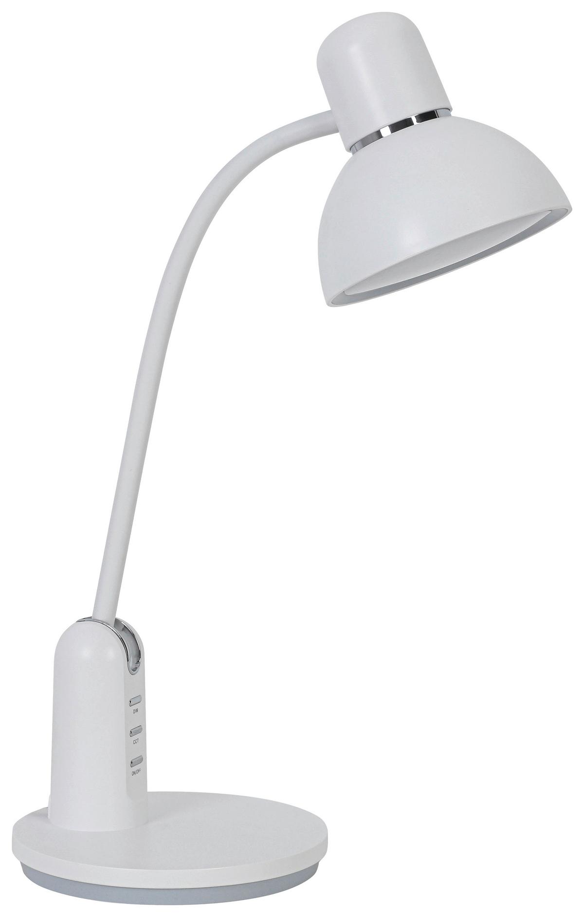 Led-schreibtischleuchte Luana - Chromfarben/Weiß, MODERN, Kunststoff (23,9/16,4/46,7cm) - Luca Bessoni