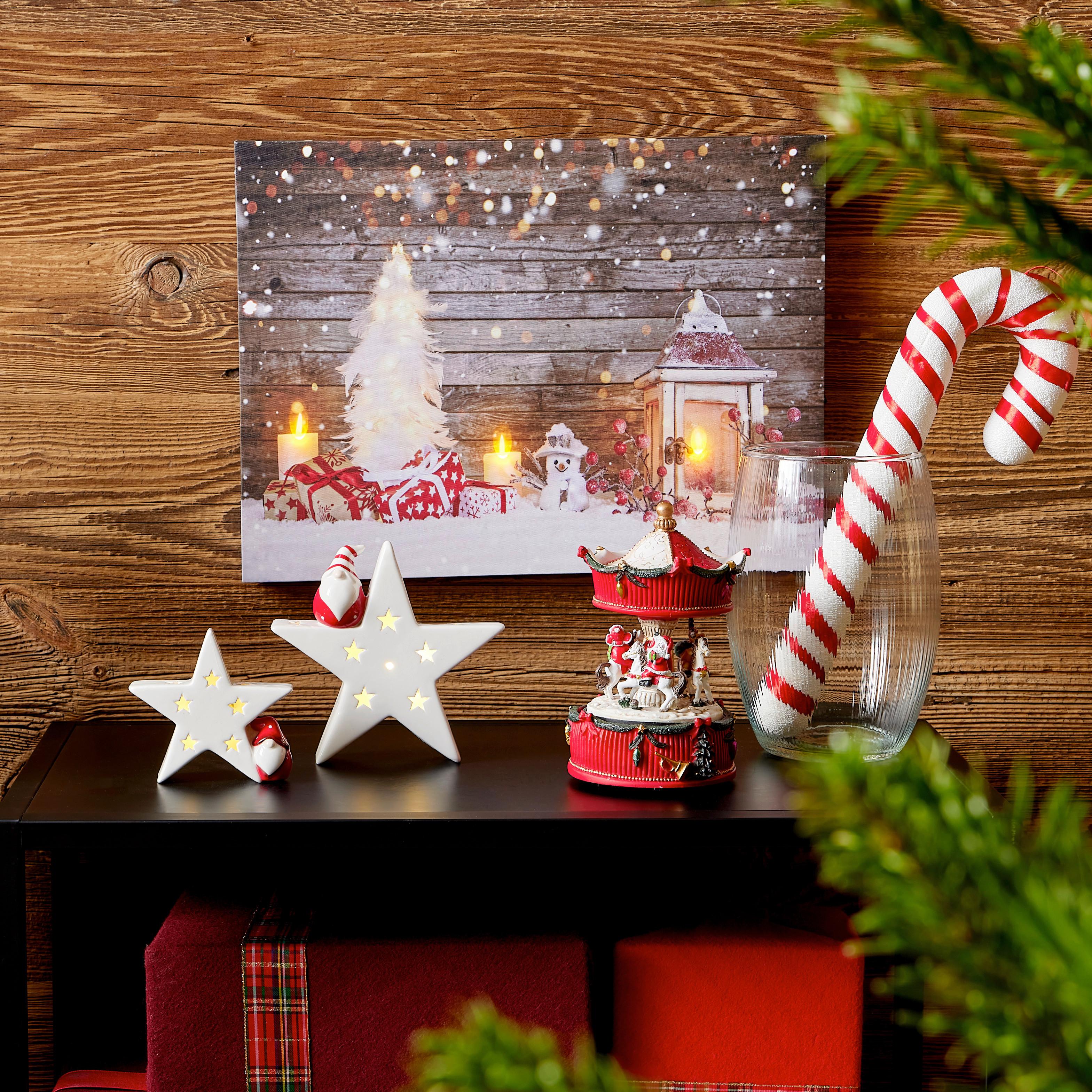 Dekostern Aus Keramik - Weiß, Basics, Keramik (10/9/3,5cm)