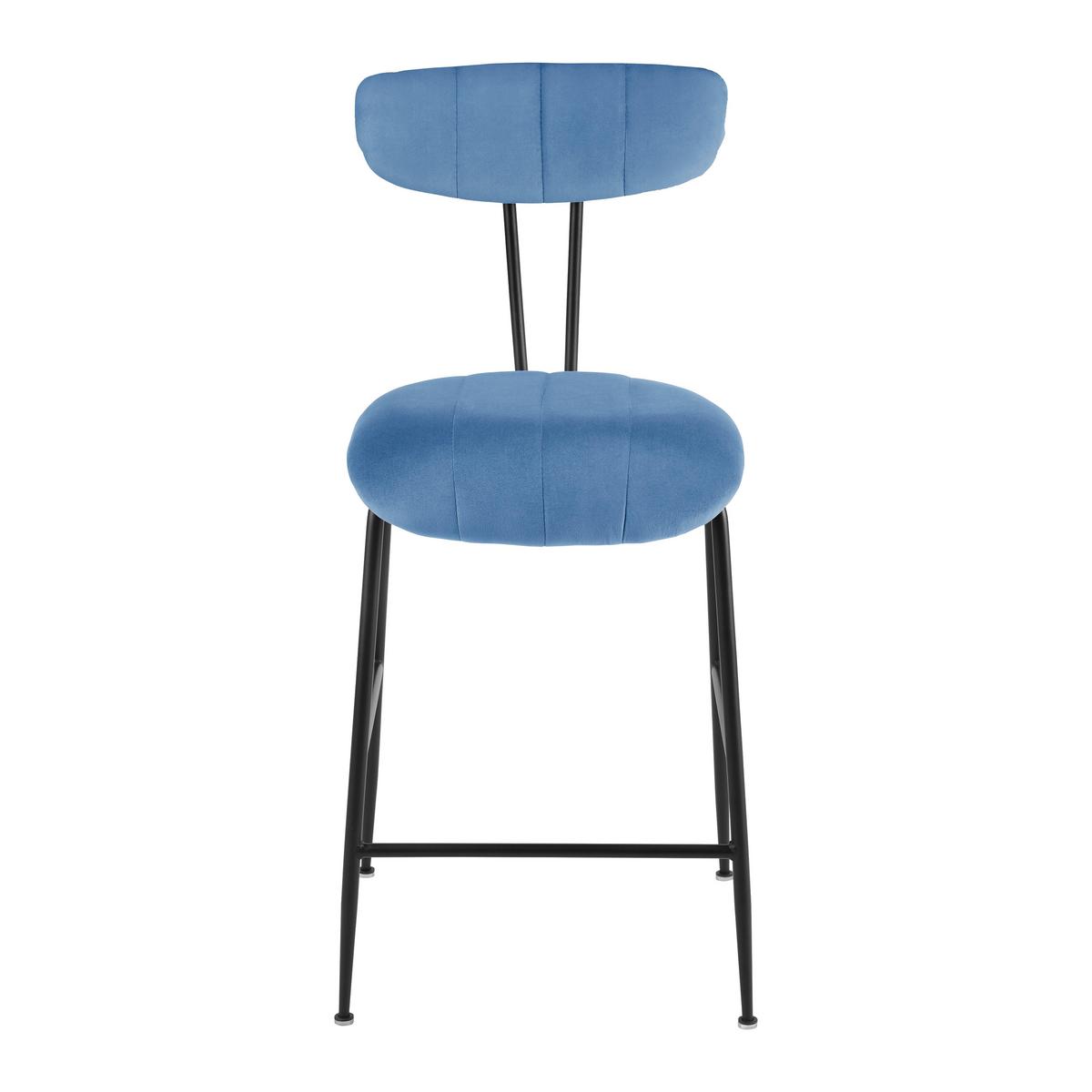 Barová stolička TYLOR modrá - modrá/čierna, Modern, kov/drevo (48/102/52cm) - Modern Living