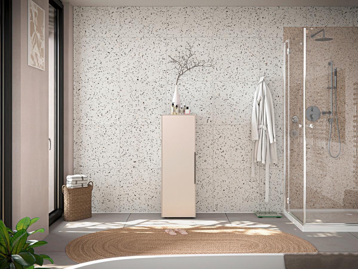 Unterschrank Vaduz Kaschmir, B: 38cm - Kaschmir/Schwarz, Trend, Holzwerkstoff (38/115/30cm)