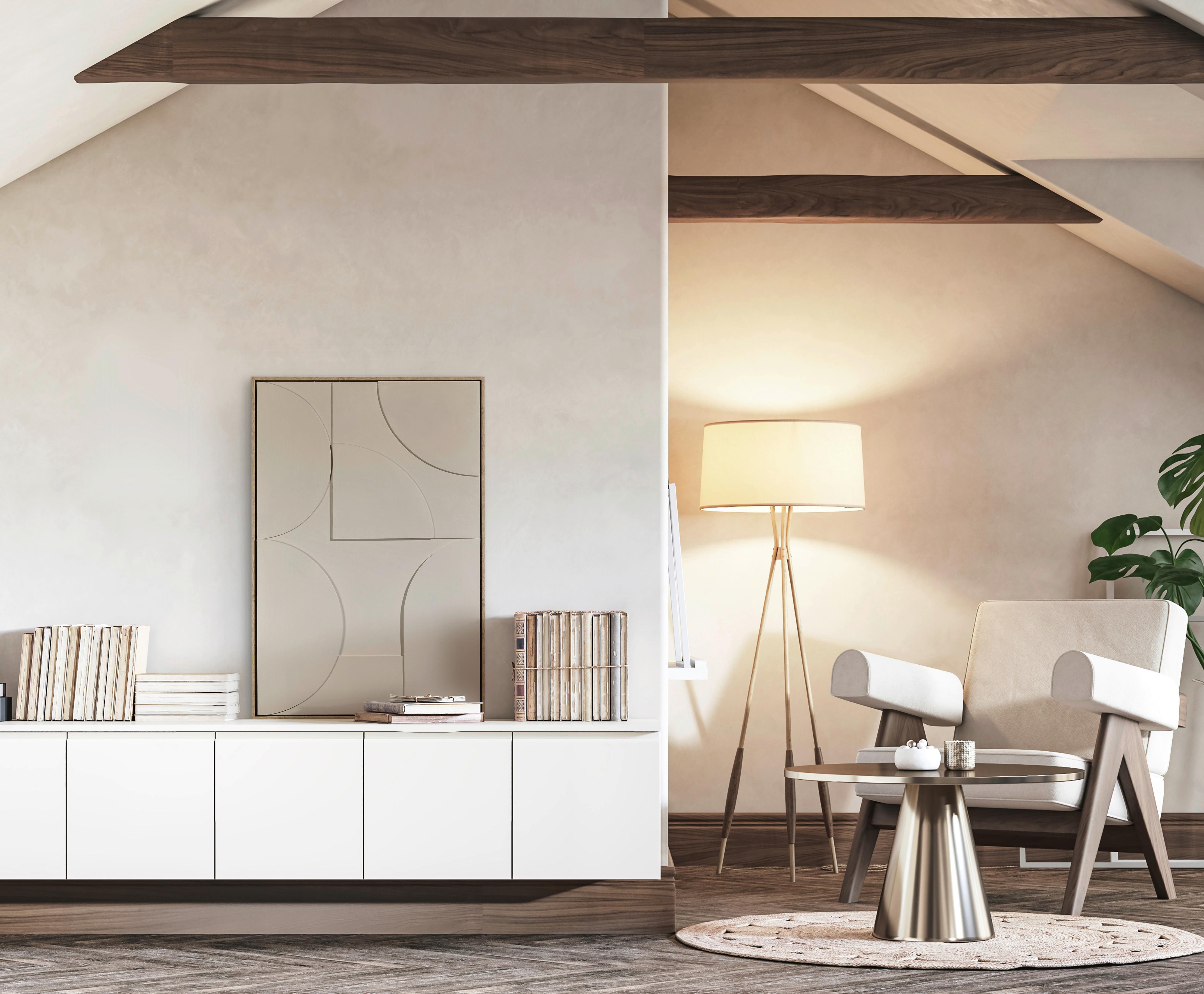 Obraz na plátne Denise - přírodní barvy/béžová, dřevo/textil (60/90cm) - Premium Living