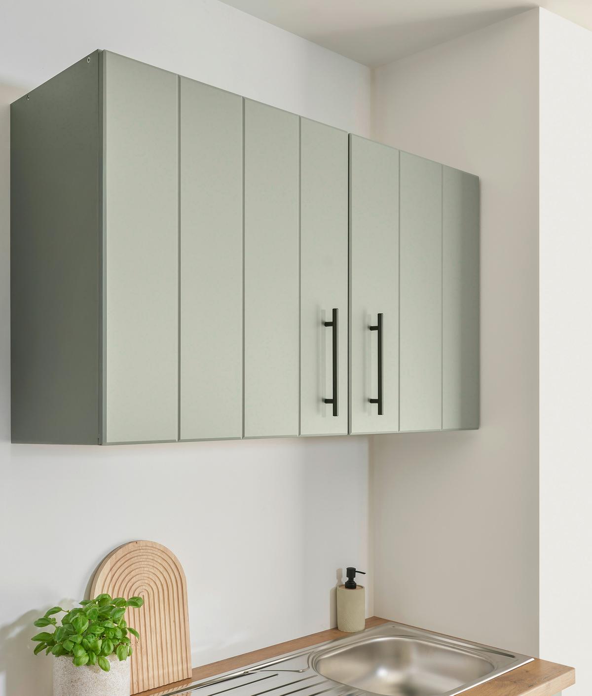 Küchenblock Anton Wildeiche/Schilfgrün B: 220cm - Schilfgrün/Wildeiche, Trend, Holzwerkstoff (220cm) - Respekta
