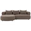 Ecksofa Ferro Braun S: 156x256 cm - Schwarz/Braun, Design, Textil (156/256cm) - Livetastic