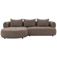 Ecksofa Ferro Braun S: 156x256 cm - Schwarz/Braun, Design, Textil (156/256cm) - Livetastic