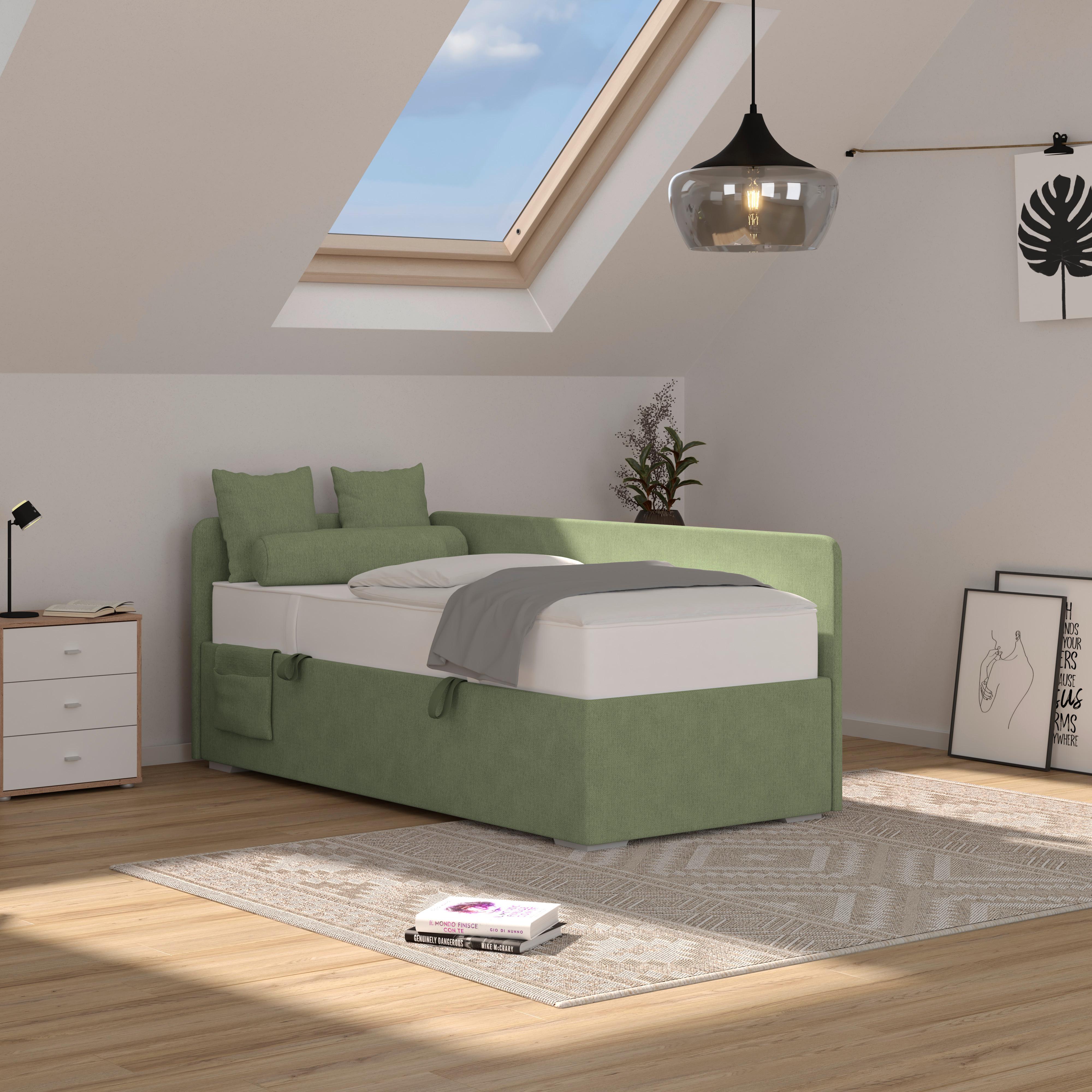 Polsterbett Remi - Chromfarben/Silberfarben, MODERN, Holz/Textil (90/200cm)