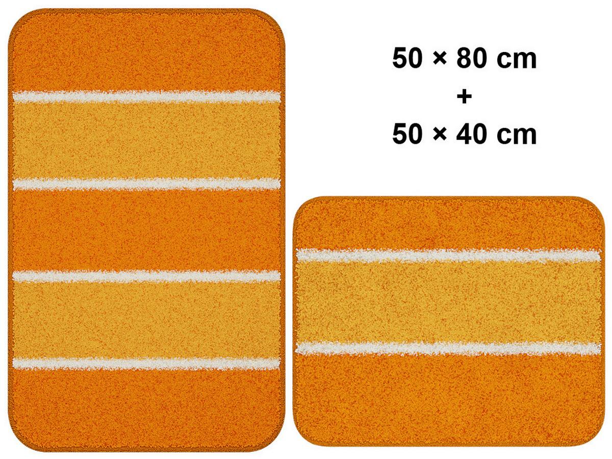 Bademattenset Waymore 2er Set - Orange, Basics, Textil (50x80/40x50cm) - Grund