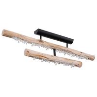 LED-Deckenleuchte 15354-30d Felicitas - Klar/Schwarz, Natur, Holz/Kunststoff (100/8/30cm) - Globo