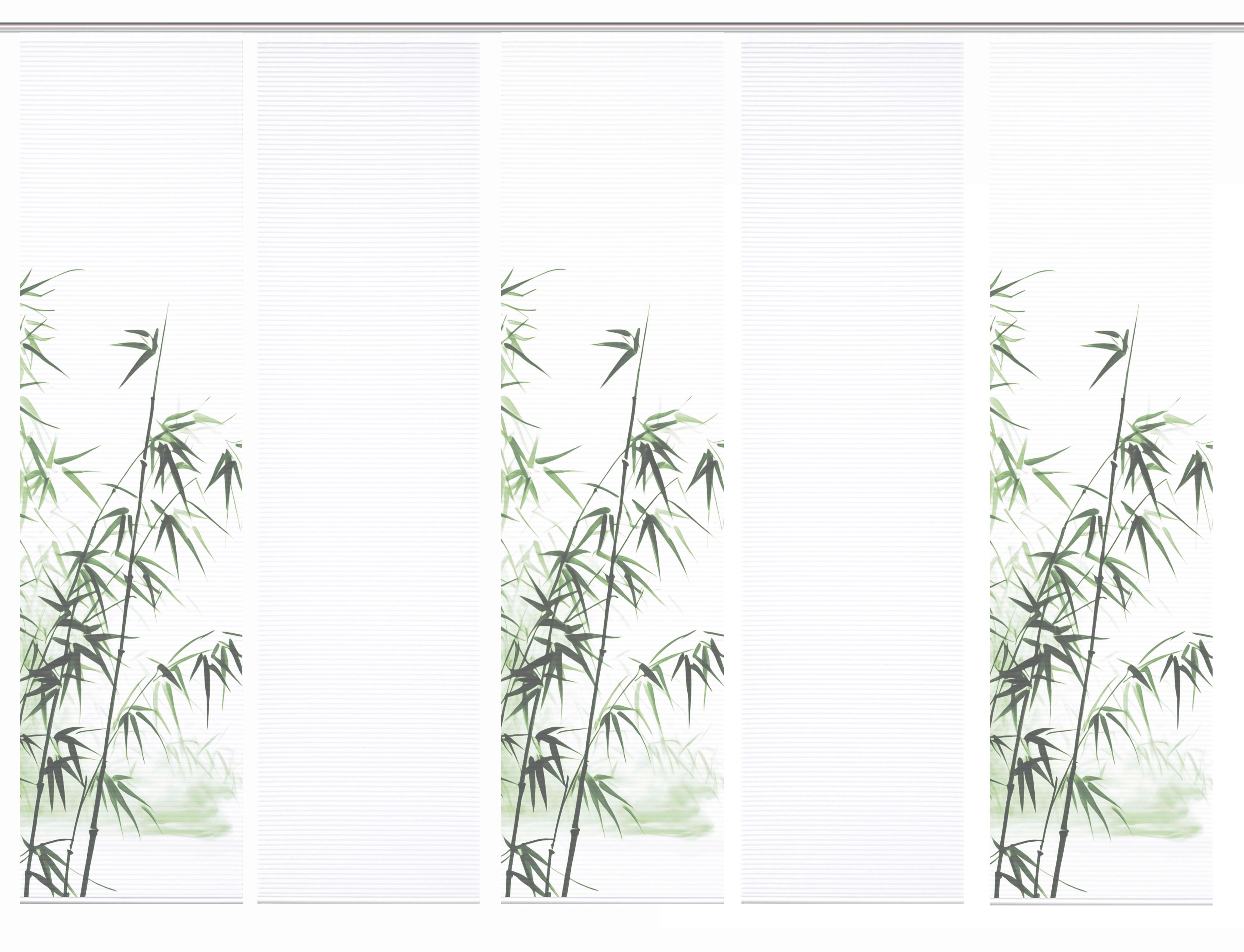 Flächenvorhang Rufus 5er Set - Weiß/Grün, Natur, Textil (60/245cm)