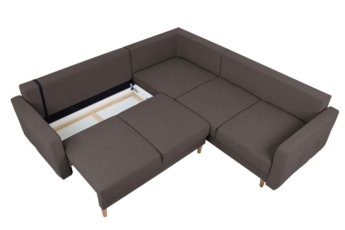 Ecksofa Noret, Grau S: 242x242 Cm - Buchefarben/Grau, Design, Textil (242/242cm) - MID.YOU