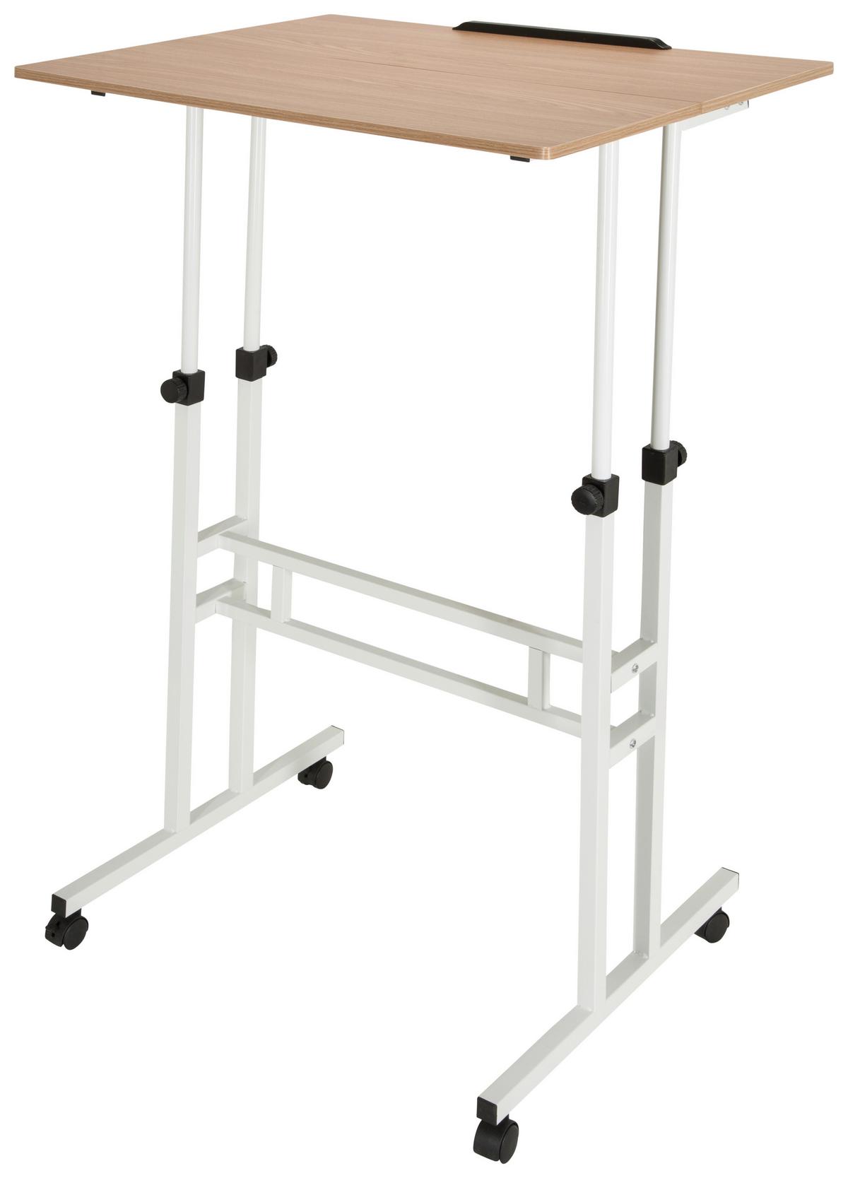 Schreibtisch Workstation Weiß/Eiche Dekor - Eichefarben/Weiß, Basics, Holzwerkstoff/Kunststoff (120/82-128/60cm) - MID.YOU