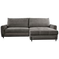 Ecksofa Naomi Graubraun/schwarz, 265 Cm - Graubraun/Schwarz, Design, Textil (265/162cm) - MID.YOU