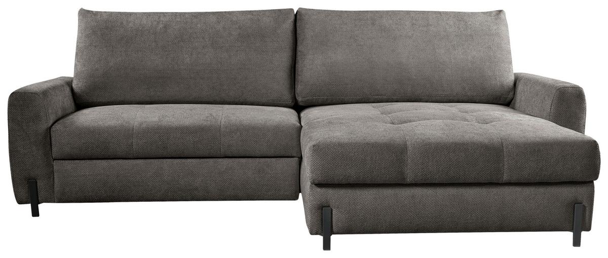 Ecksofa Naomi Graubraun/schwarz, 265 Cm - Graubraun/Schwarz, Design, Textil (265/162cm) - MID.YOU