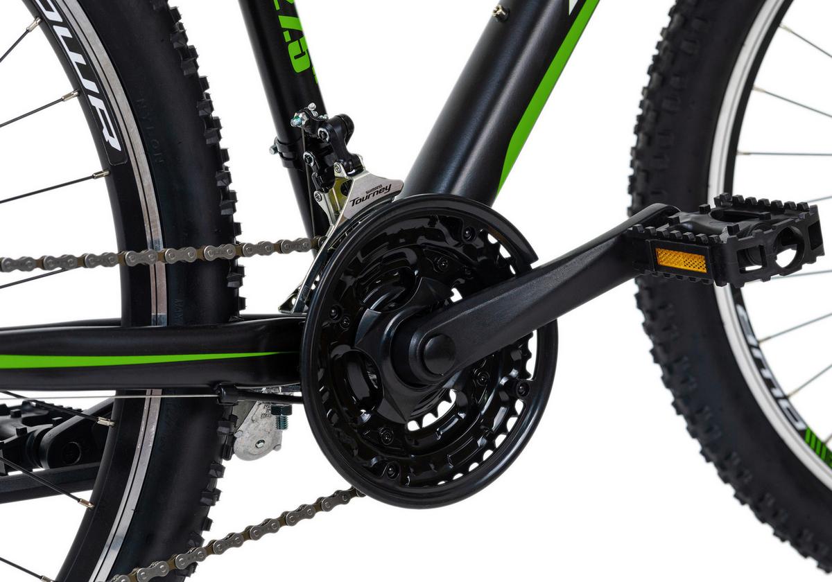 Mountainbike Hardtail 27,5 Zoll Hard Morzine 21 Gänge - Schwarz/Grün, Basics, Metall (139/76/21cm) - KS Cycling