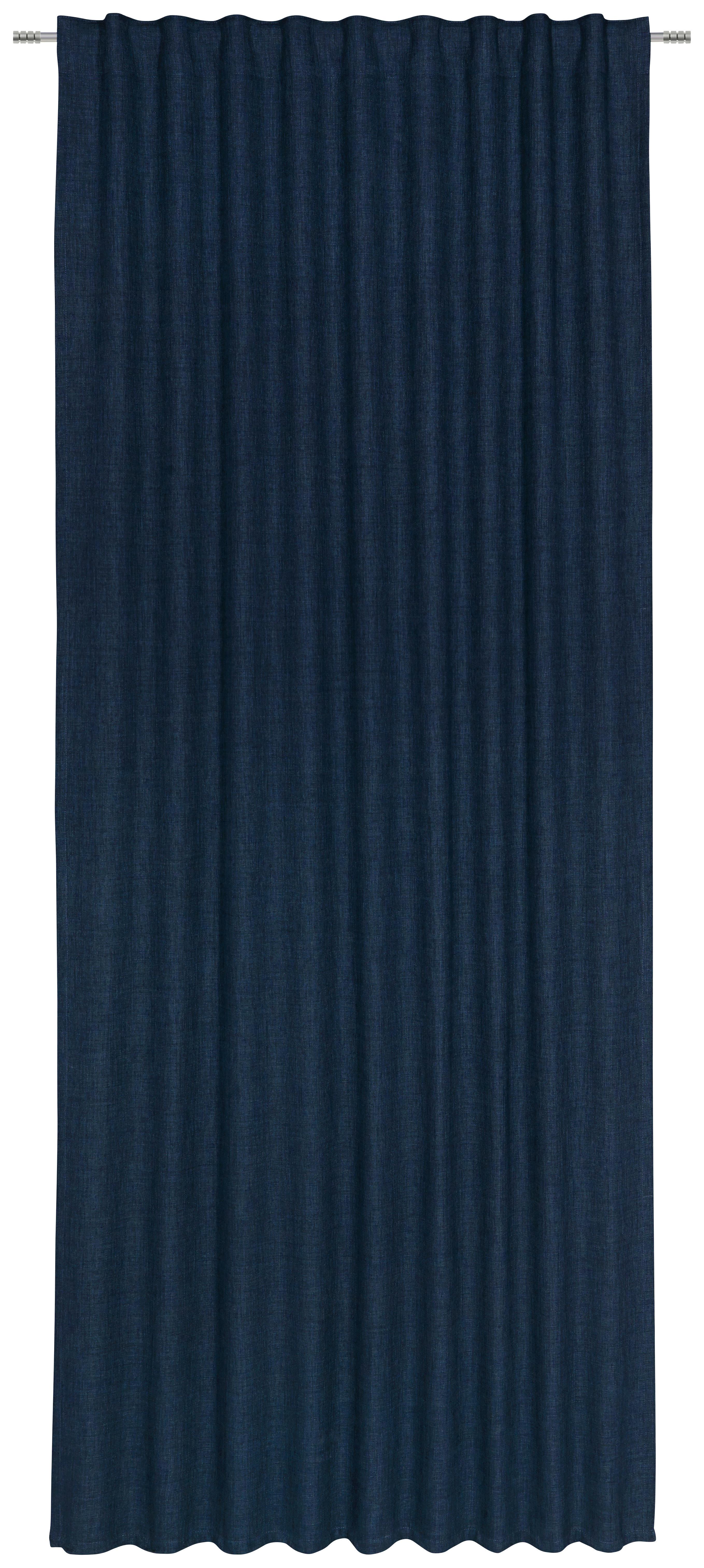 HOTOVÝ ZÁVĚS LEO, 135/255cm, tm.modrá - tmavě modrá, textil (135/255cm) - Premium Living