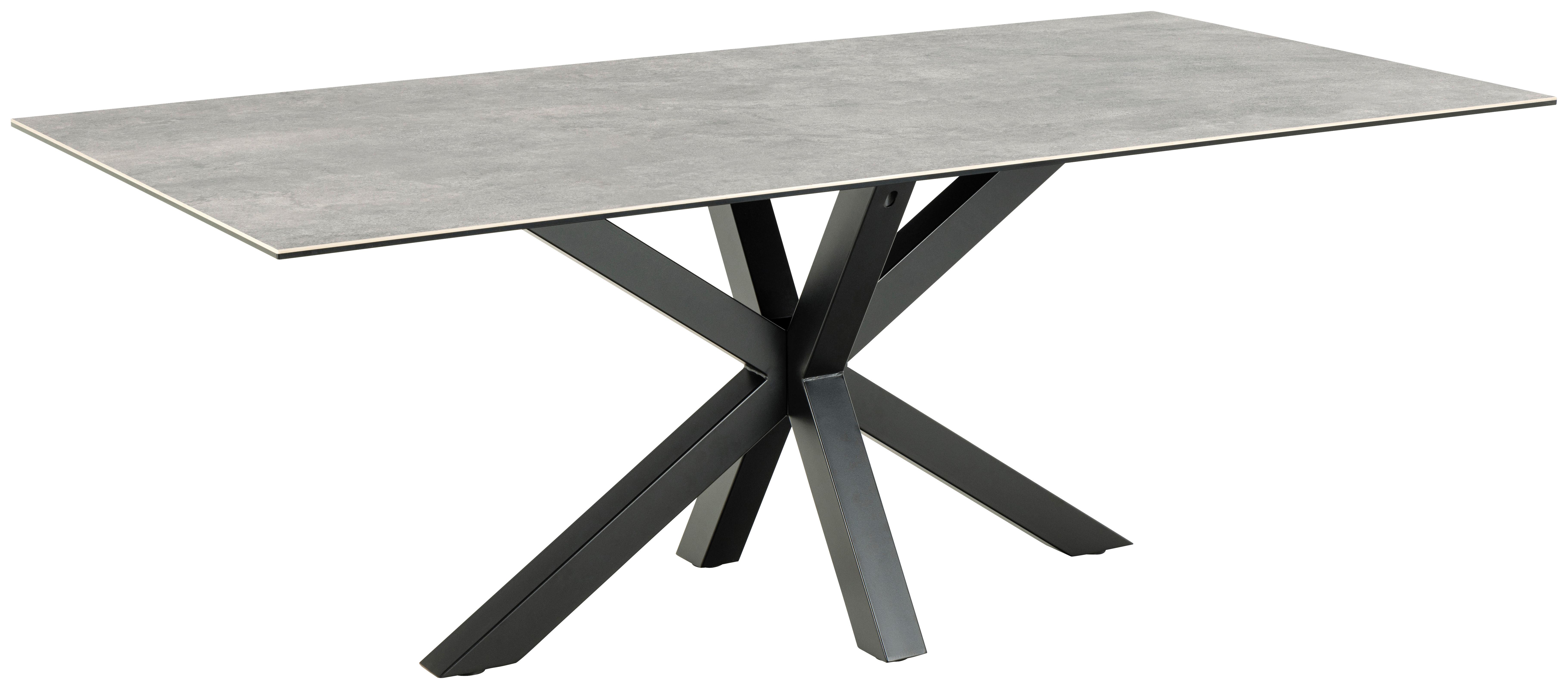 Esstisch Heaven 200x100x75,5cm Grau/Schwarz - Schwarz/Grau, Design, Keramik/Metall (200/100/75,5cm) - MID.YOU