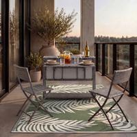 Sada na balkon MARIO šedá/tm.šedá - šedá/světle šedá, Moderní, kov/textil (110/86,5/80cm) - Bessagi Garden