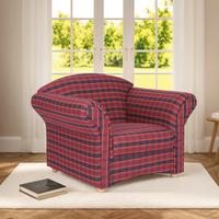 Polstersessel Loretta, rot, kariert, ca. 110x84x840 cm - Basics (110/84/84cm)