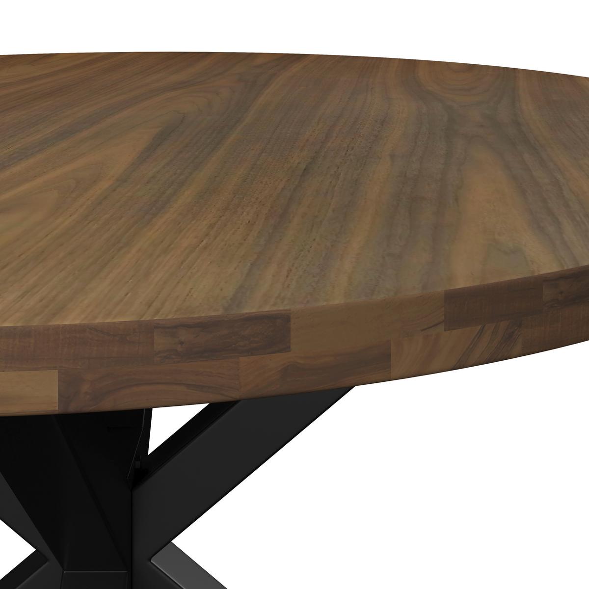 Jedálenský stôl Rene, P: 120 cm - čierna/farba akácie, Modern, kov/drevo (120/76cm) - Bessagi Home