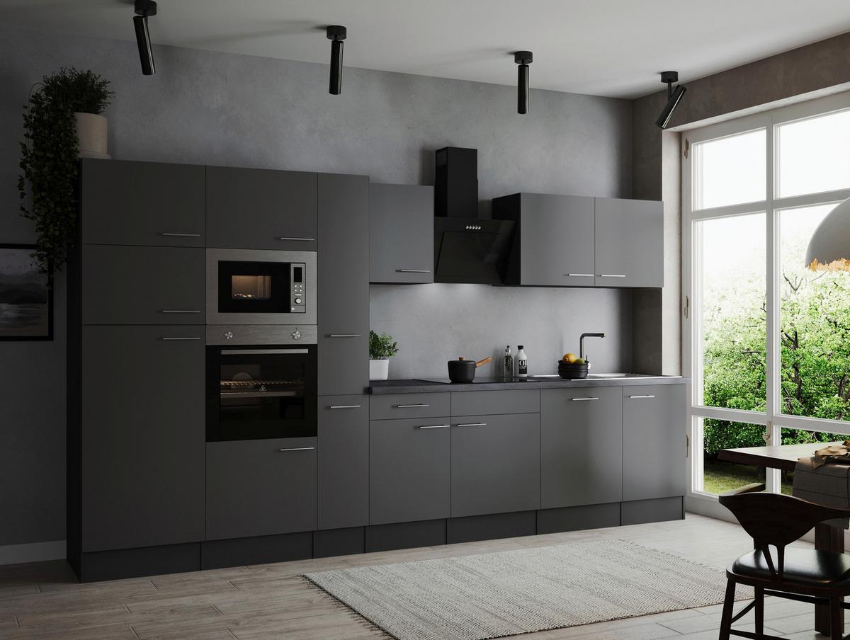 Küchenblock Oliver Grau B: 370 Cm - Grau, Design, Holzwerkstoff (370cm) - Respekta