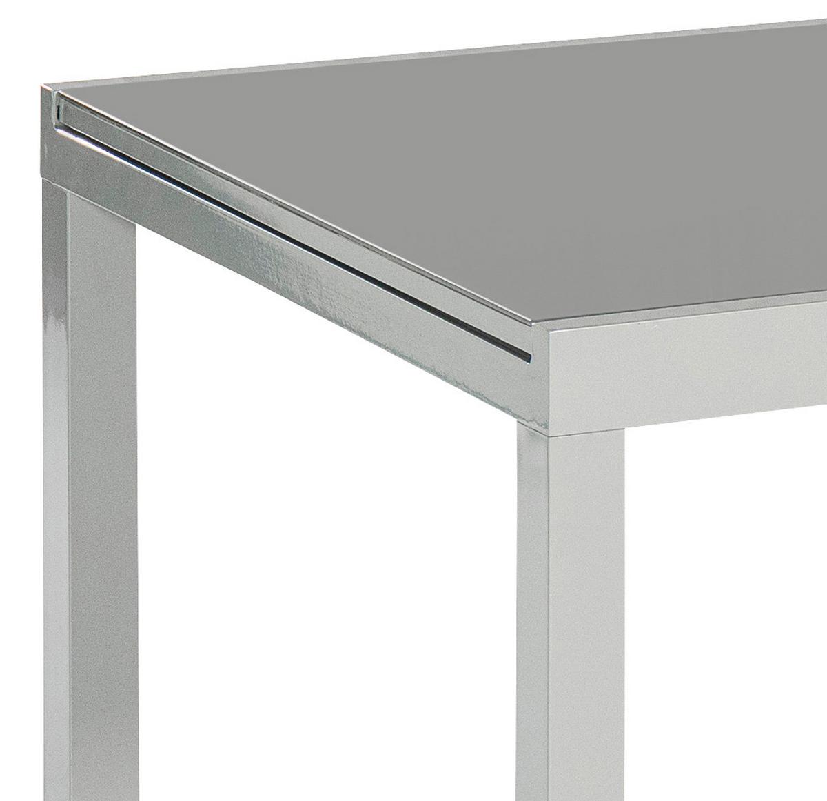Gartentisch Ausziehbar Metall/glas L 150-220 Cm - Silberfarben/Grau, KONVENTIONELL, Glas/Metall (150-220/90/75cm) - Gardenson