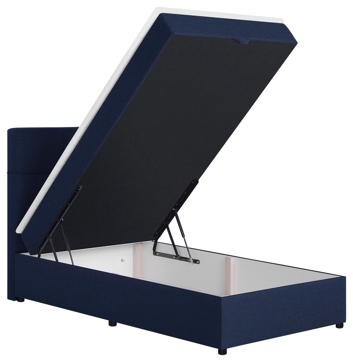 Boxbett Paros 100 100x200 Blau - Blau/Schwarz, MODERN, Holzwerkstoff/Textil (100/200cm) - MID.YOU