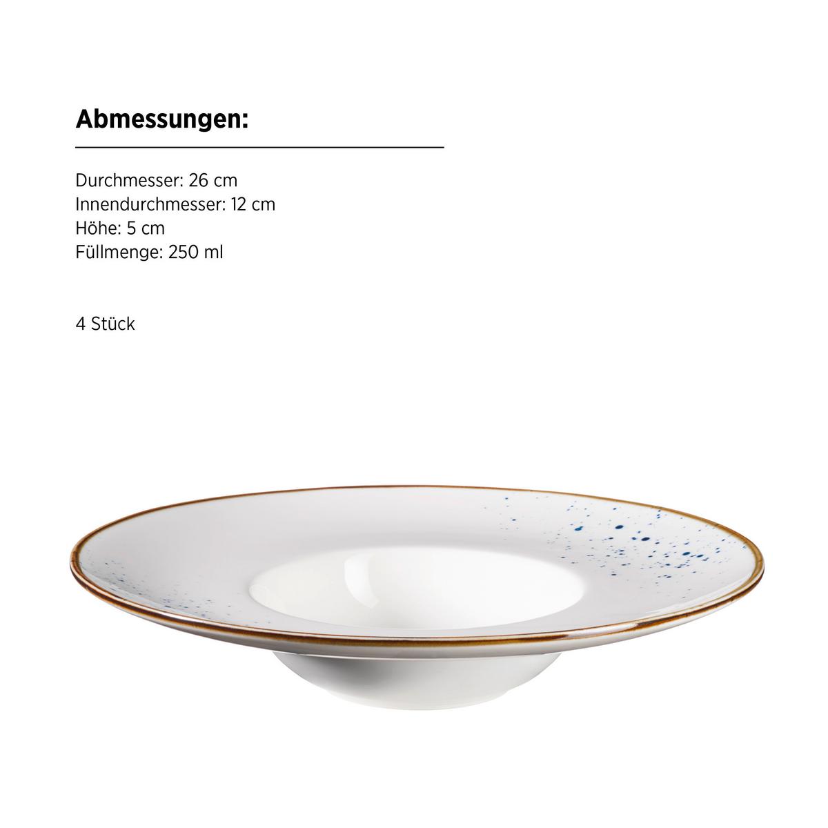 Tellerset Pintar Blau Weiß 4-teilig - Blau/Weiß, Basics, Keramik (26/5cm) - Mäser