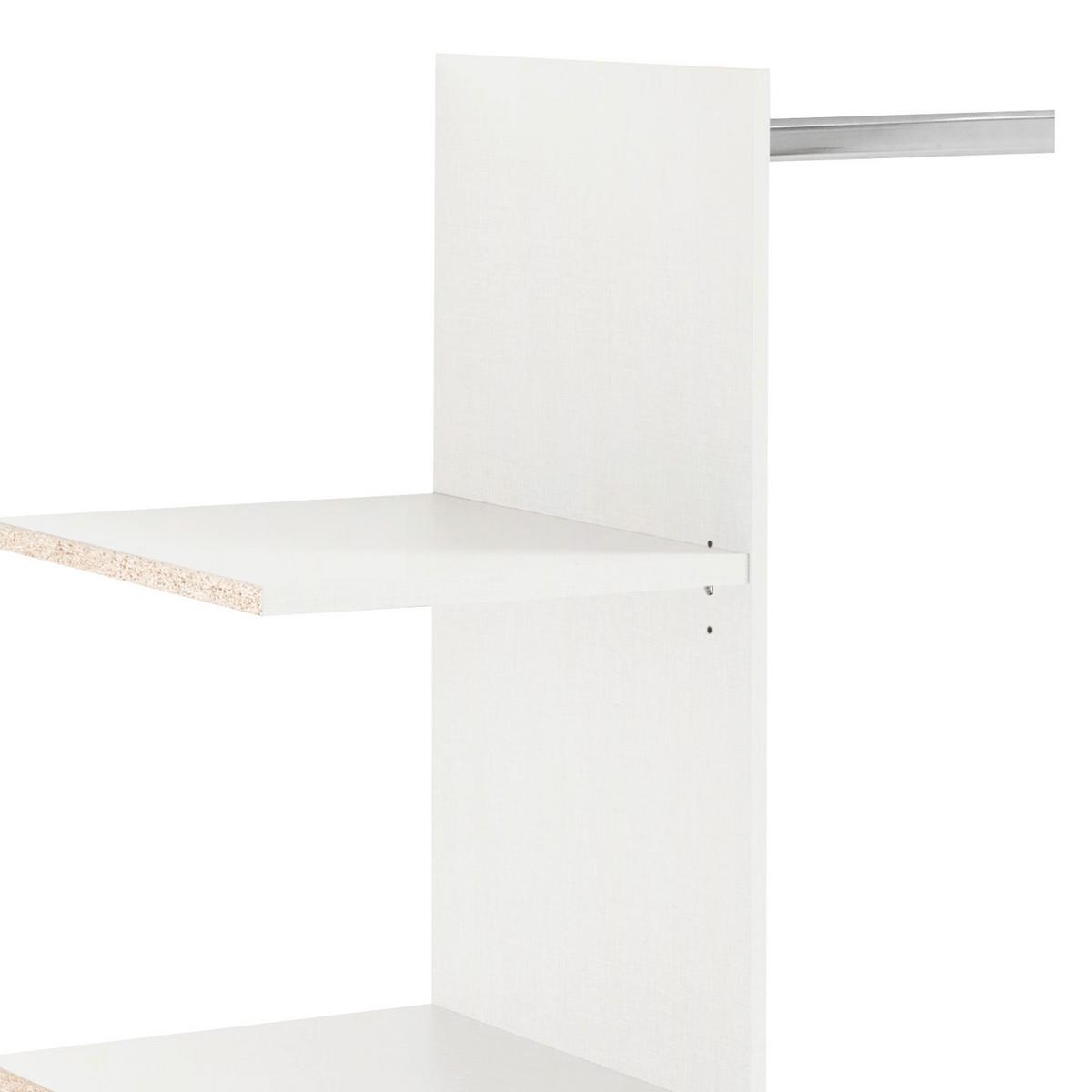 Inneneinteilung Kleiderschrank Sizilia Weiß mit Einlegeböden - Weiß, MODERN, Holzwerkstoff (82,7/158/47,7cm)