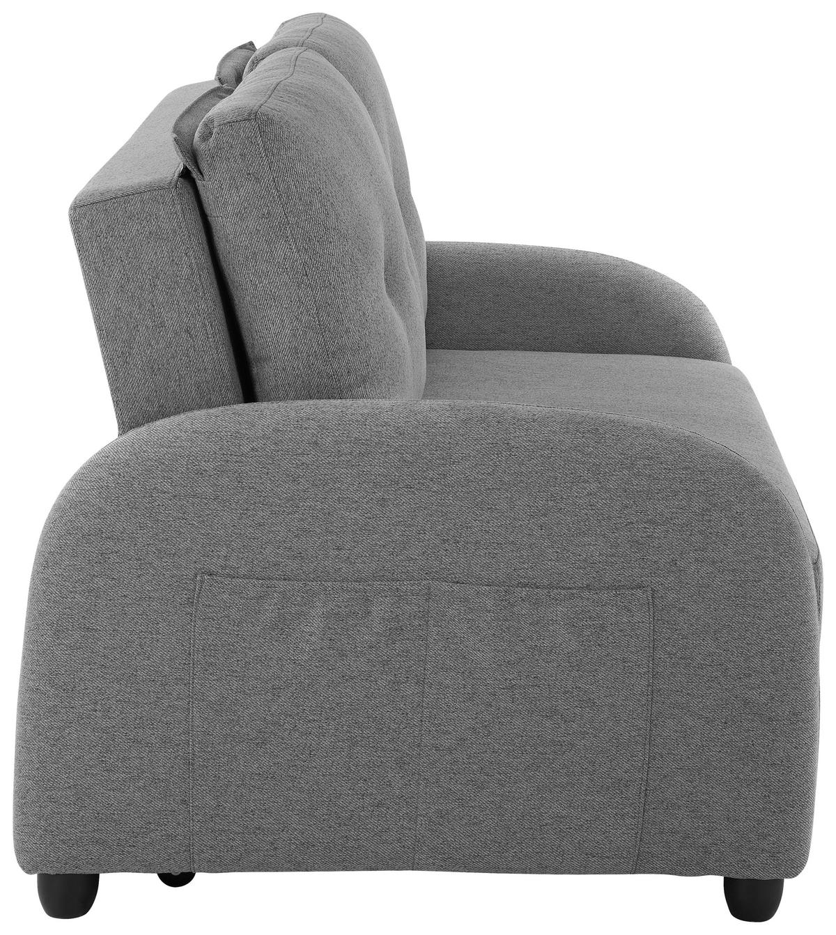 Rozkladacia pohovka COSMO, tmavosivá, max. 240 kg - čierna/tmavosivá, Design, textil/plast (140/94/95cm) - Livetastic