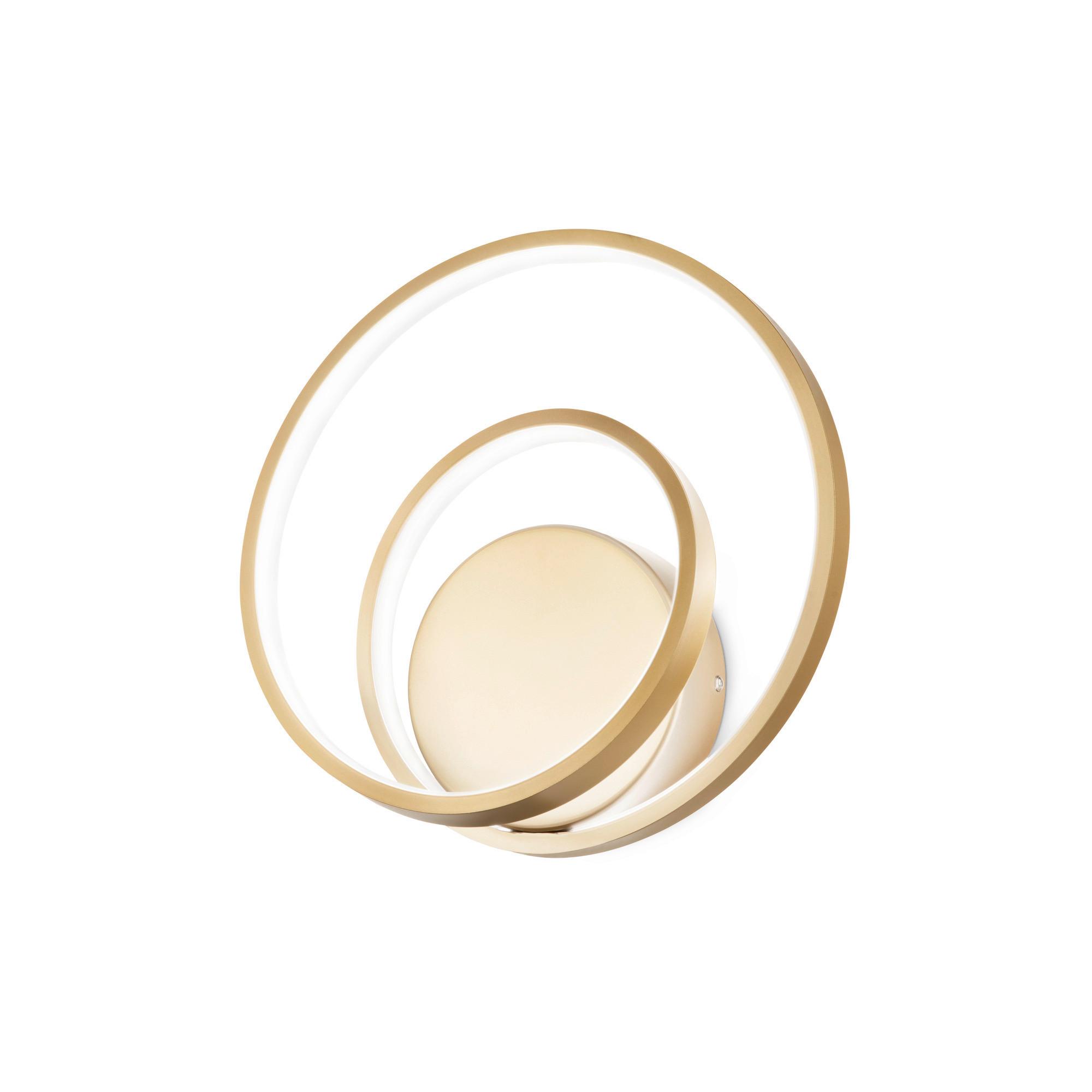 LED-Wandleuchte Ottone Messingfarben B: 30 cm - Messingfarben, Design, Kunststoff/Metall (29/30/8cm) - Ideal Lux