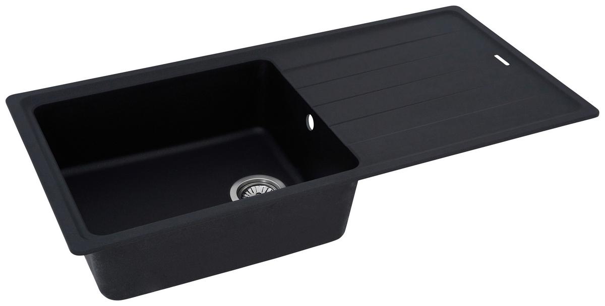 Spüle Respekta Stein Bxt: 100x50 cm - Schwarz, Trend, Stein (100/18,5/50cm) - Respekta