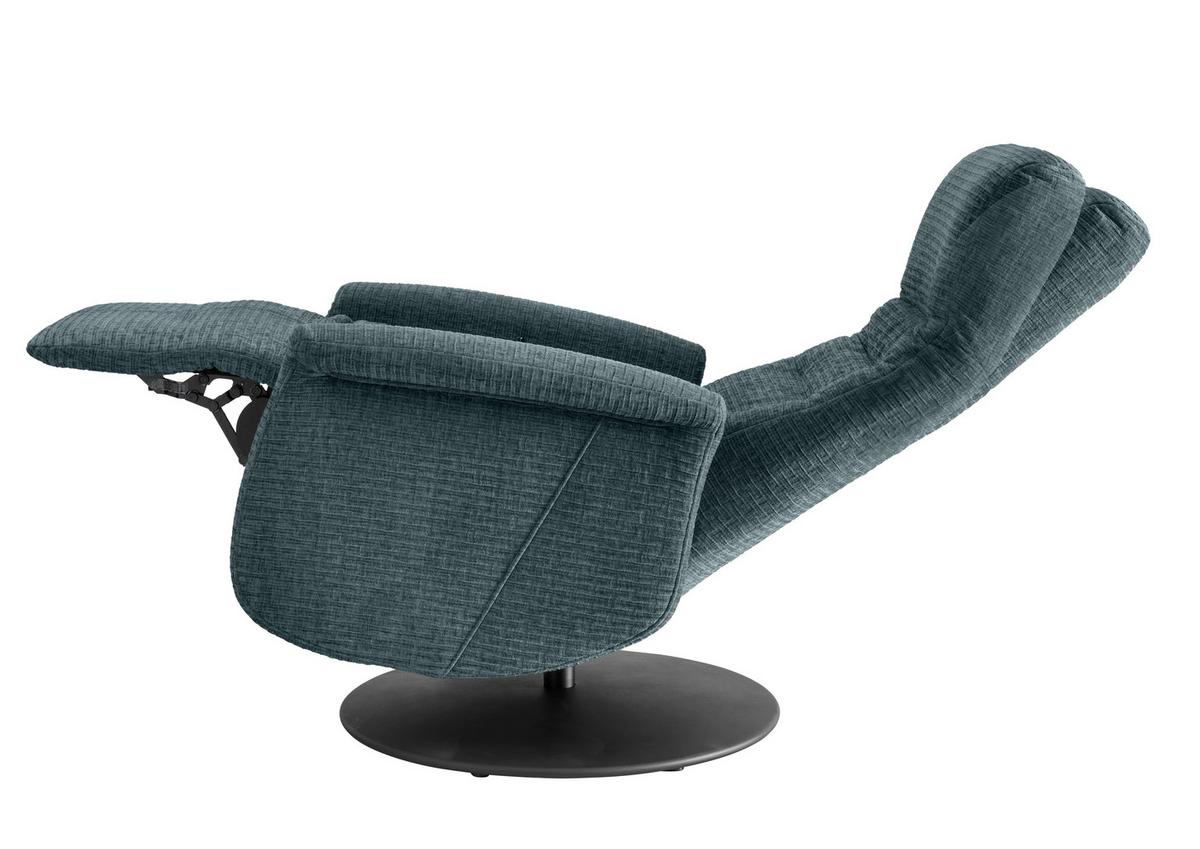Relaxsessel Latina Blau 360 Grad Drehbar, B: 72 Cm - Blau/Schwarz, MODERN, Textil (72/118/85-165cm) - Livetastic