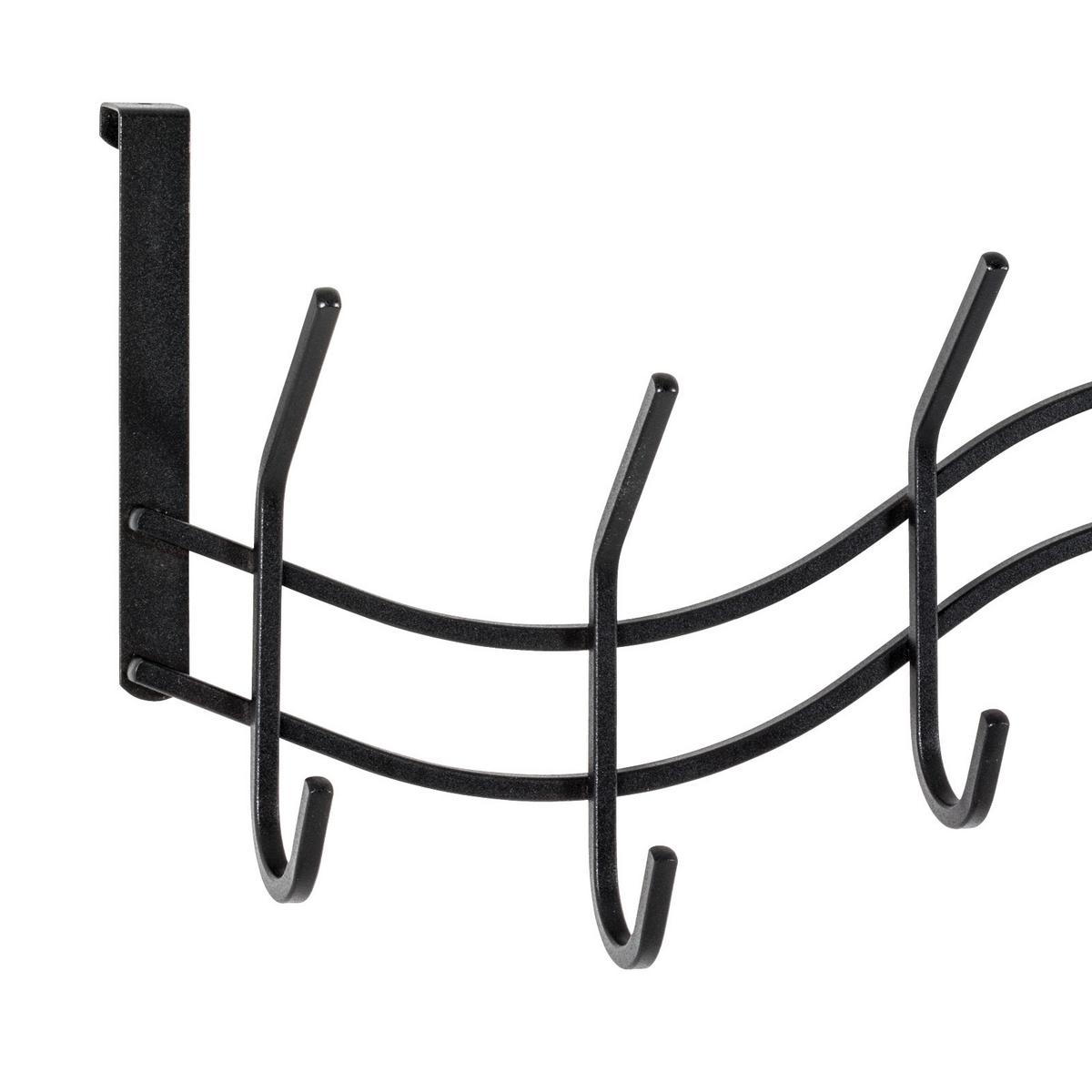 Fali Akasztóléc Uschi - fekete, Modern, fém (46/24/8cm)