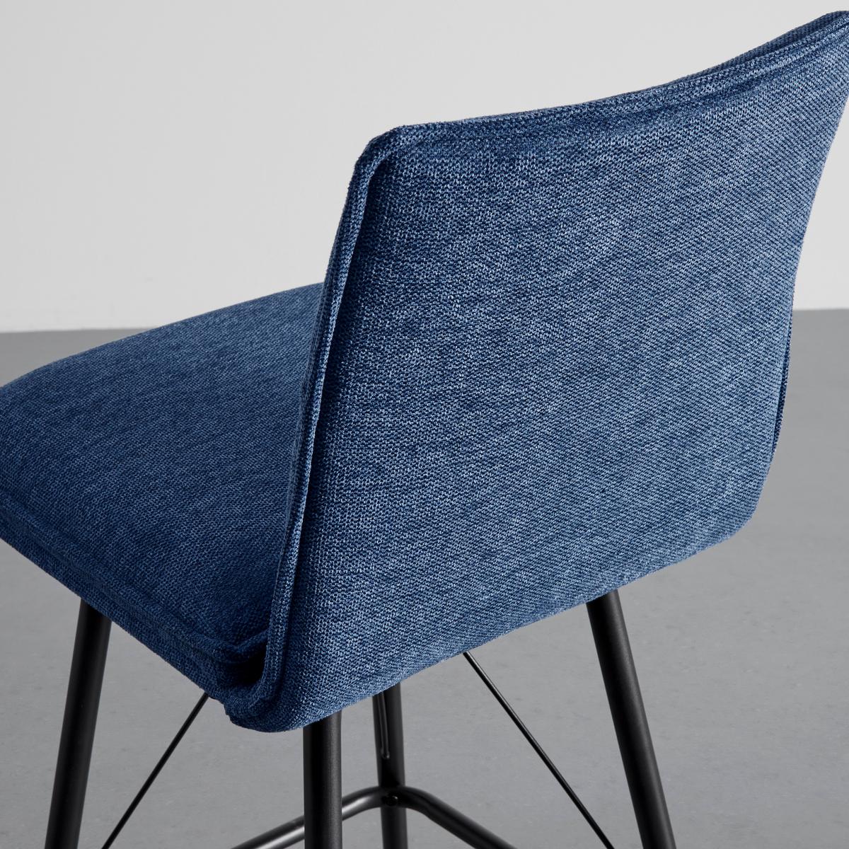 Sada barových židlí BORIS modrá 2ks - modrá/černá, Moderní, kov/dřevo (44/107/56cm) - Bessagi Home