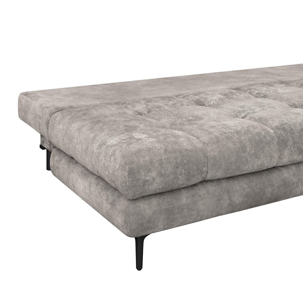 Schlafsofa Perla Grau B: 203 cm - Schwarz/Grau, KONVENTIONELL, Textil (203/94/96cm)
