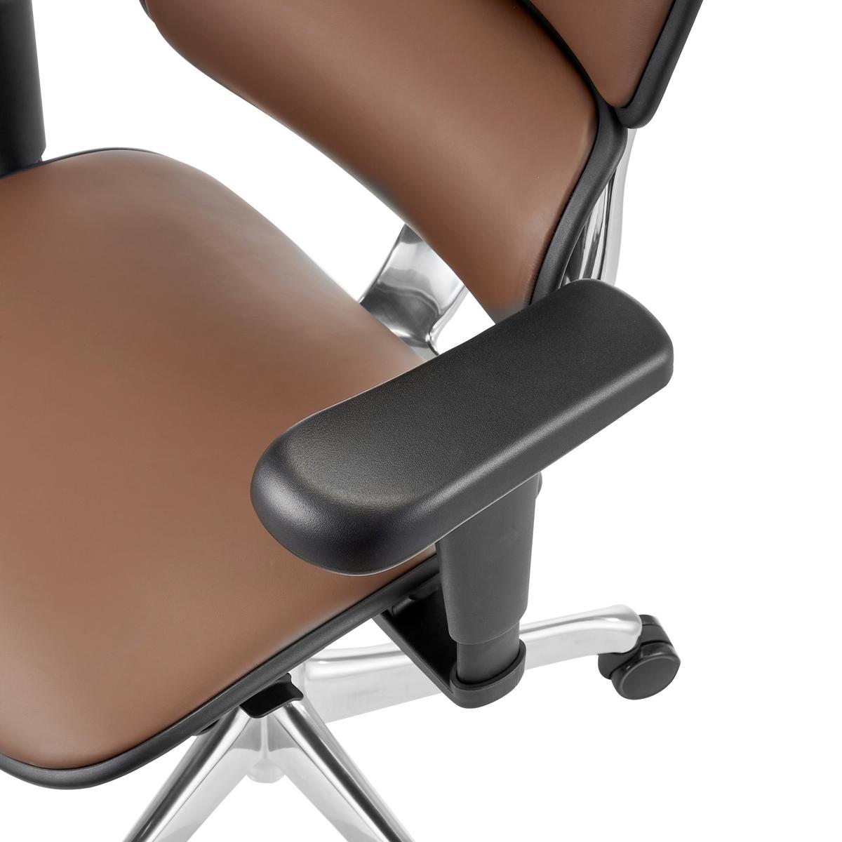 Drehstuhl Ergohuman Ultra Gen Braun/Schwarz B: 65cm - Silberfarben/Schwarz, MODERN, Leder/Kunststoff (65/132/60cm) - MID.YOU