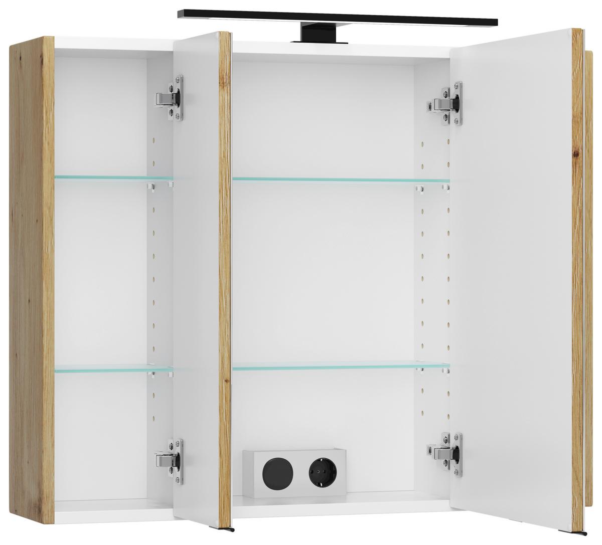 Spiegelschrank Sevilla Eiche Artisan Dekor - Eiche Artisan, MODERN, Glas/Holzwerkstoff (80/64/20cm) - Held