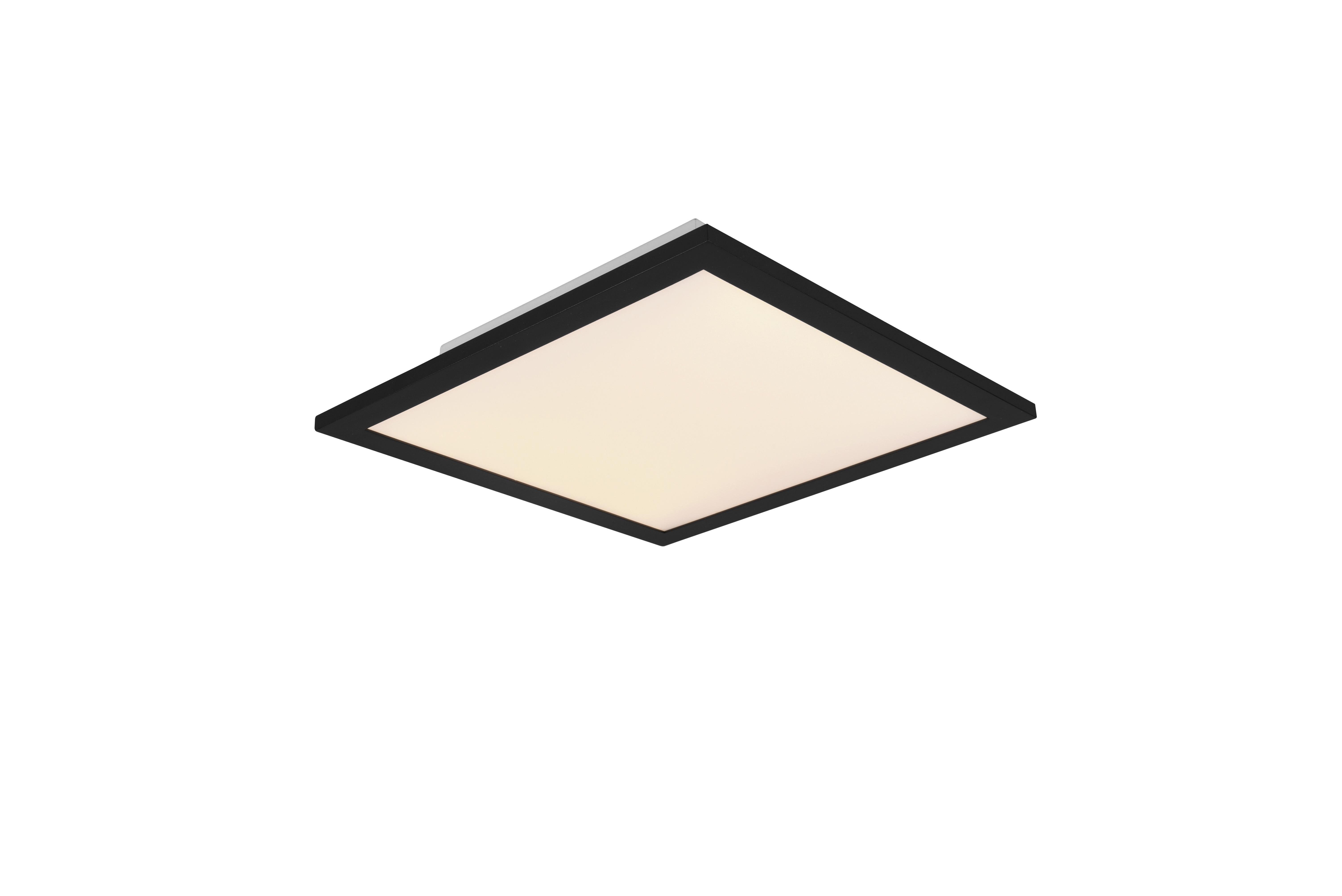 LED-Deckenleuchte L: 30 cm, 1-Flammig, Quadratisch - Schwarz, Basics, Metall (30/30/5cm)
