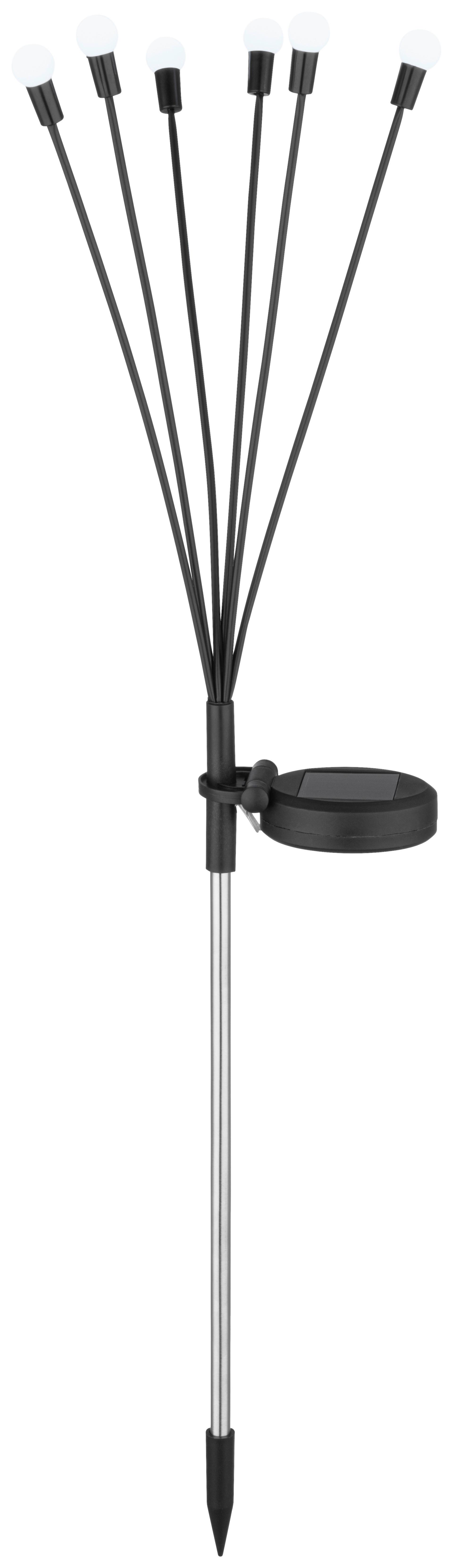 Solarleuchte Kalinda - Edelstahlfarben/Weiß, Basics, Kunststoff/Metall (67,5cm) - Homezone