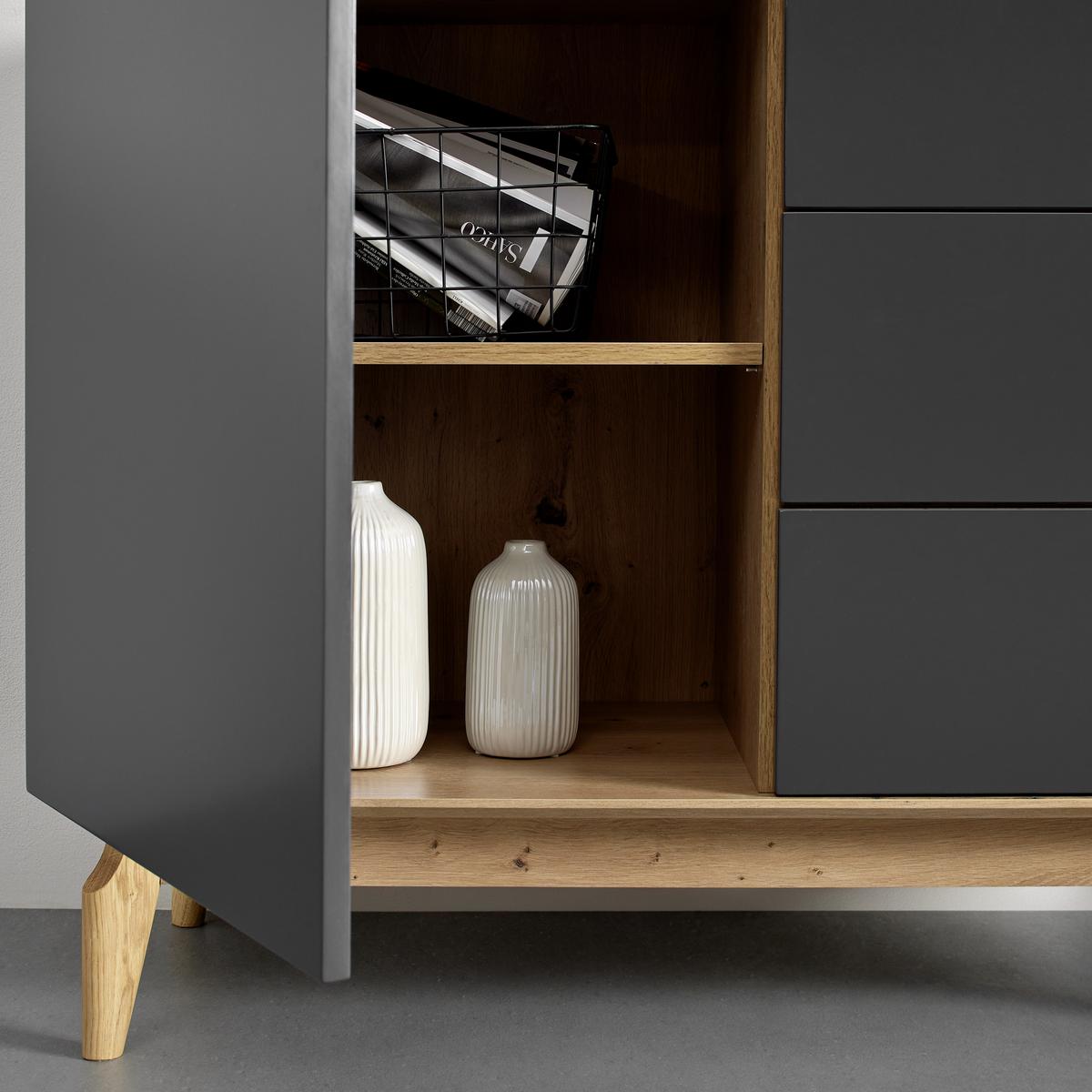 Komoda FOSCO - sivá/farba duba, Modern, drevo (100/80/40cm) - Bessagi Home