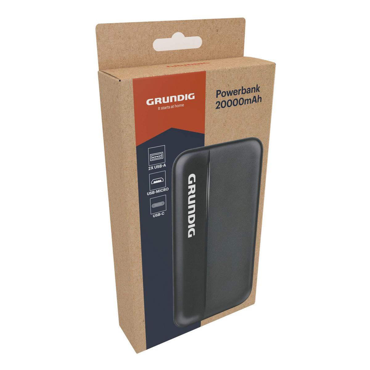AKKULADEGERÄT 20.000 mAh - Schwarz, Basics, Kunststoff/Metall (10,3/3,4/20,6cm) - Grundig
