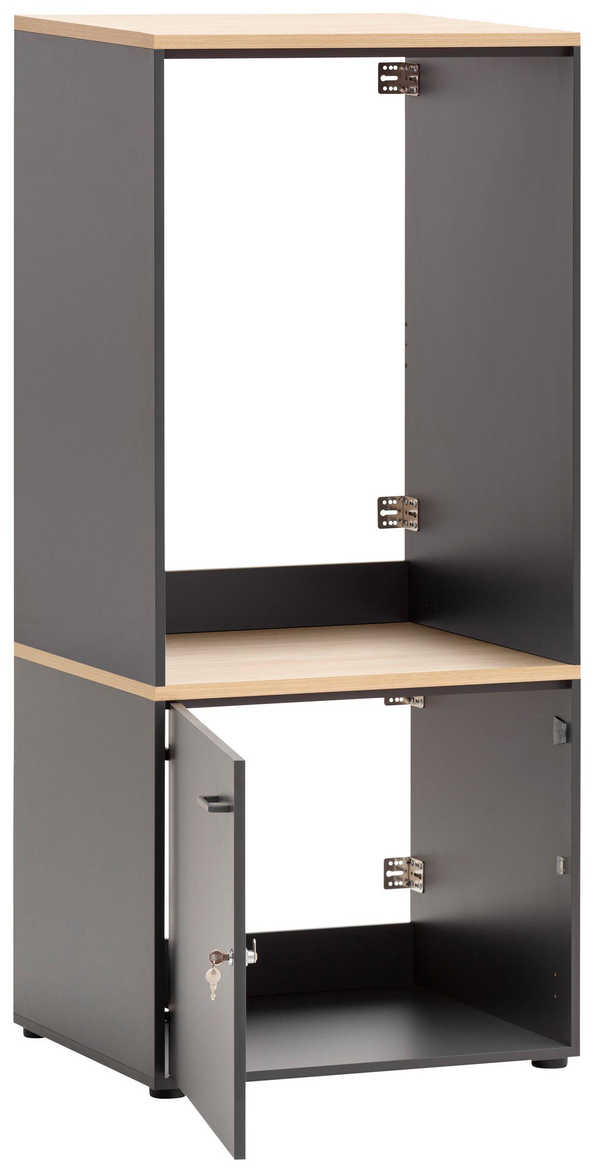 Waschmaschinenschrank Antharzit/Eichefarben B:67,1cm - Eichefarben/Anthrazit, MODERN, Holzwerkstoff (67,1/154,7/60cm) - MID.YOU