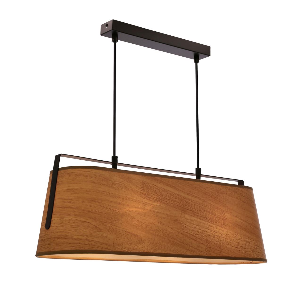 Pendelleuchte 32-38289 Milbury - Eichefarben/Schwarz, Natur, Kunststoff/Metall (60/20/100cm)